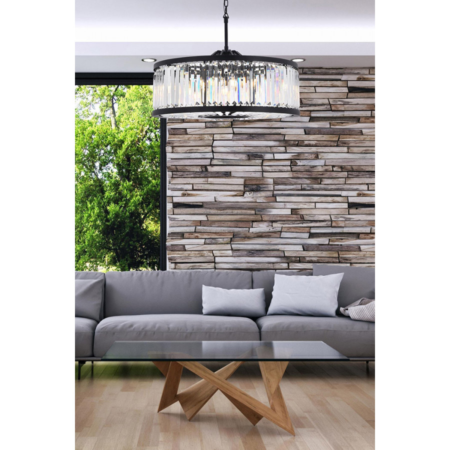 Elegant Urban Classic Chandelier - Matte Black, L 35.5" (1233D35MB-RC)