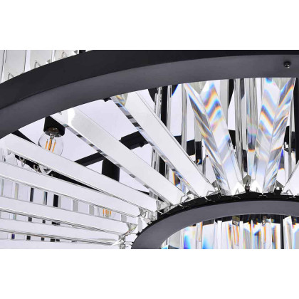 Elegant Urban Classic Chandelier - Matte Black, L 35.5" (1233D35MB-RC)