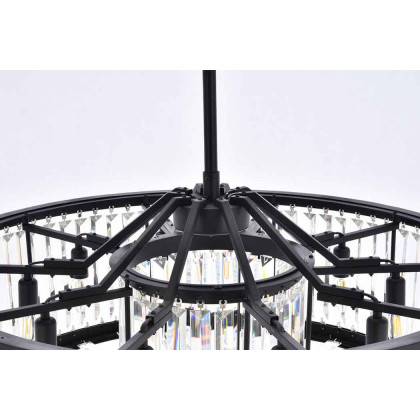 Elegant Urban Classic Chandelier - Matte Black, L 35.5" (1233D35MB-RC)