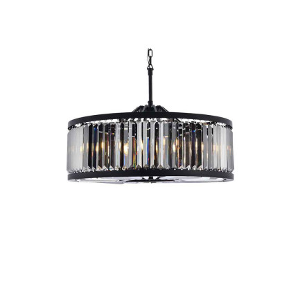 Elegant Urban Classic Chandelier - Matte Black/Silver, L 35.5" (1233D35MB-SS-RC)