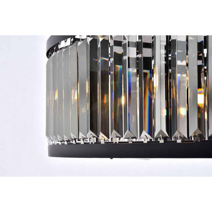 Elegant Urban Classic Chandelier - Matte Black/Silver, L 35.5" (1233D35MB-SS-RC)
