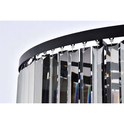 Elegant Urban Classic Chandelier - Matte Black/Silver, L 35.5" (1233D35MB-SS-RC)