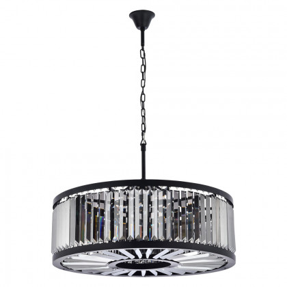 Elegant Urban Classic Chandelier - Matte Black/Silver, L 35.5" (1233D35MB-SS-RC)
