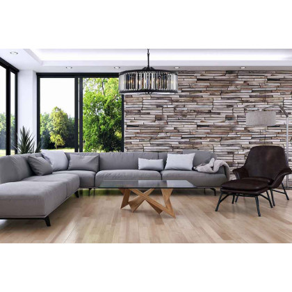 Elegant Urban Classic Chandelier - Matte Black/Silver, L 35.5" (1233D35MB-SS-RC)
