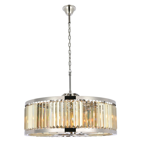 Elegant Urban Classic Chandelier - Polished Nickel/Gold, L 35.5" (1233D35PN-GT-RC)
