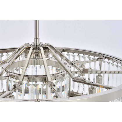 Elegant Urban Classic Chandelier - Polished Nickel, L 35.5" (1233D35PN-RC)