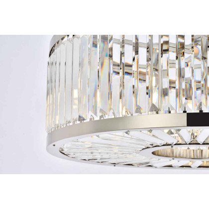 Elegant Urban Classic Chandelier - Polished Nickel, L 35.5" (1233D35PN-RC)