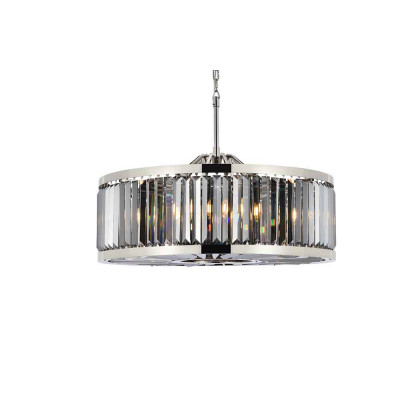 Elegant Urban Classic Chandelier - Polished Nickel/Silver, L 35.5" (1233D35PN-SS-RC)