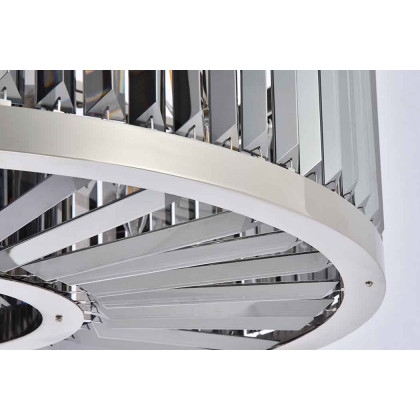 Elegant Urban Classic Chandelier - Polished Nickel/Silver, L 35.5" (1233D35PN-SS-RC)