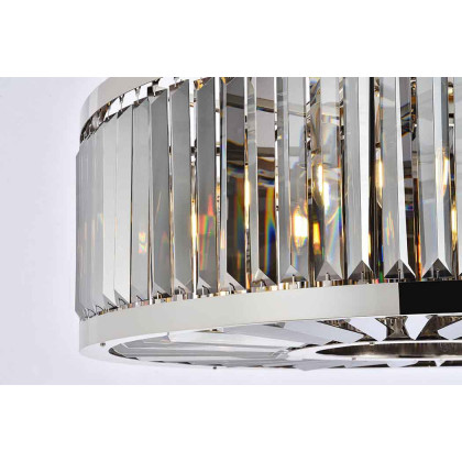 Elegant Urban Classic Chandelier - Polished Nickel/Silver, L 35.5" (1233D35PN-SS-RC)