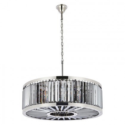 Elegant Urban Classic Chandelier - Polished Nickel/Silver, L 35.5" (1233D35PN-SS-RC)