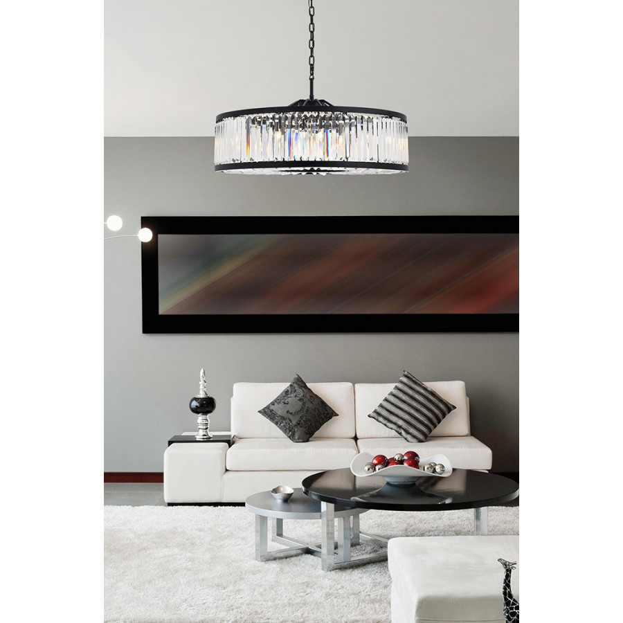 Elegant Urban Classic Chandelier - Matte Black, L 43.5" (1233G43MB-RC)