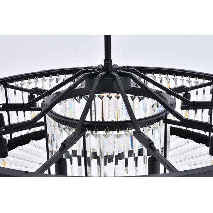 Elegant Urban Classic Chandelier - Matte Black, L 43.5" (1233G43MB-RC)