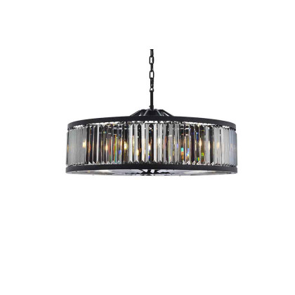 Elegant Urban Classic Chandelier - Matte Black/Silver, L 43.5" (1233G43MB-SS-RC)