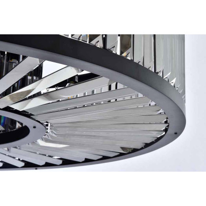 Elegant Urban Classic Chandelier - Matte Black/Silver, L 43.5" (1233G43MB-SS-RC)