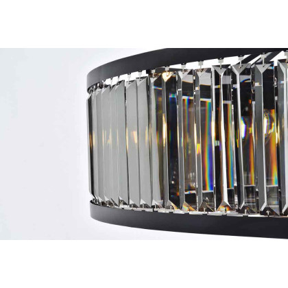 Elegant Urban Classic Chandelier - Matte Black/Silver, L 43.5" (1233G43MB-SS-RC)