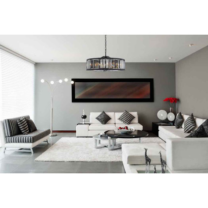 Elegant Urban Classic Chandelier - Matte Black/Silver, L 43.5" (1233G43MB-SS-RC)