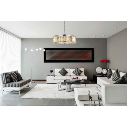 Elegant Urban Classic Chandelier - Polished Nickel/Gold, L 43.5" (1233G43PN-GT-RC)