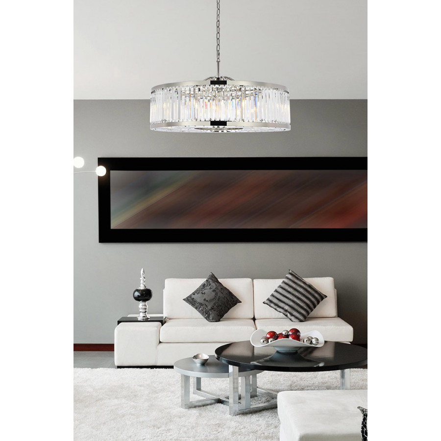 Elegant Urban Classic Chandelier - Polished Nickel, L 43.5" (1233G43PN-RC)