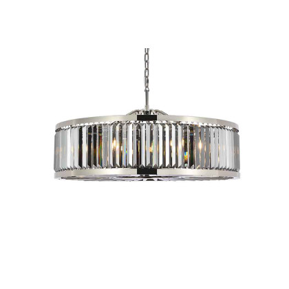 Elegant Urban Classic Chandelier - Polished Nickel/Silver, L 43.5" (1233G43PN-SS-RC)