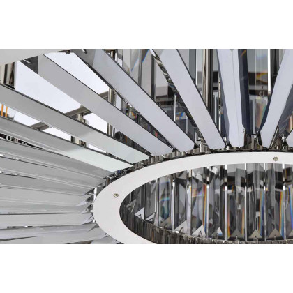 Elegant Urban Classic Chandelier - Polished Nickel/Silver, L 43.5" (1233G43PN-SS-RC)