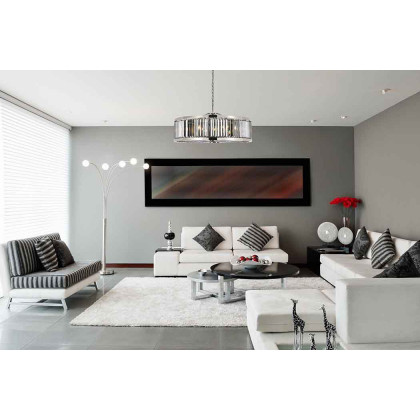Elegant Urban Classic Chandelier - Polished Nickel/Silver, L 43.5" (1233G43PN-SS-RC)