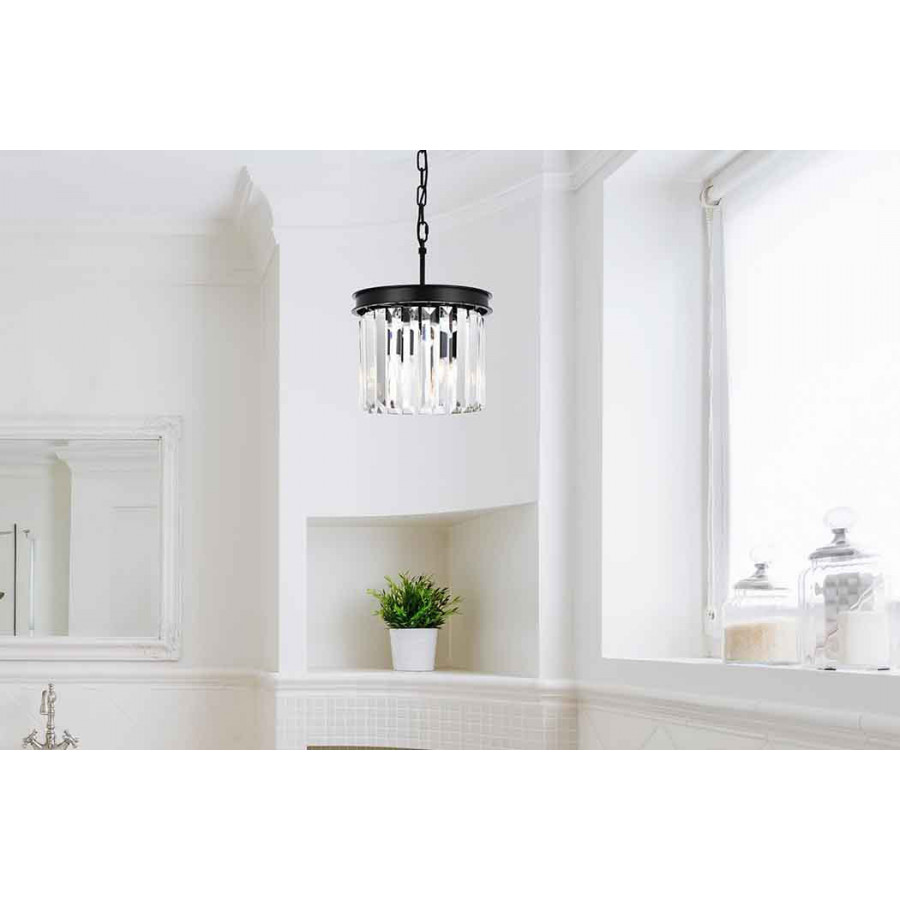 Elegant Urban Classic Pendant - Matte Black, L 12" (1238D12MB-RC)