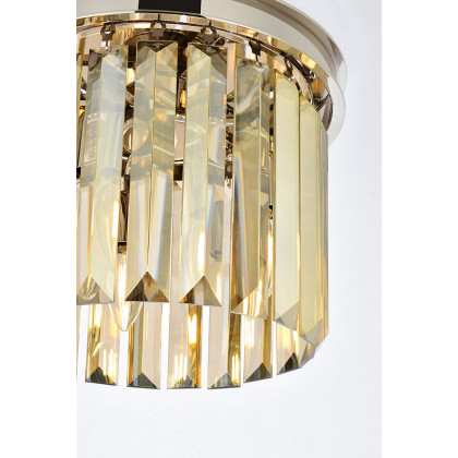 Elegant Urban Classic Pendant - Polished Nickel/Gold, L 12" (1238D12PN-GT-RC)