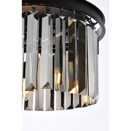Elegant Urban Classic Pendant - Matte Black/Silver, L 16" (1238D16MB-SS-RC)