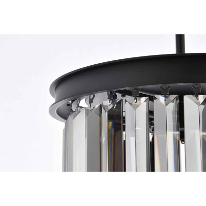 Elegant Urban Classic Pendant - Matte Black/Silver, L 16" (1238D16MB-SS-RC)