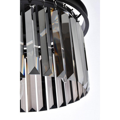 Elegant Urban Classic Pendant - Matte Black/Silver, L 16" (1238D16MB-SS-RC)