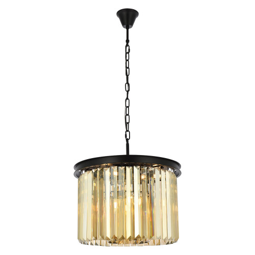 Elegant Urban Classic Pendant - Matte Black/Gold, L 20" (1238D20MB-GT-RC)