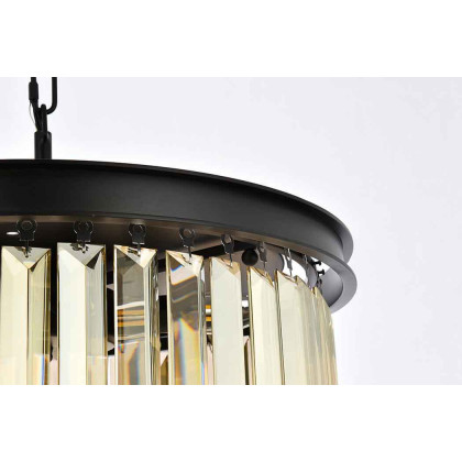 Elegant Urban Classic Pendant - Matte Black/Gold, L 20" (1238D20MB-GT-RC)
