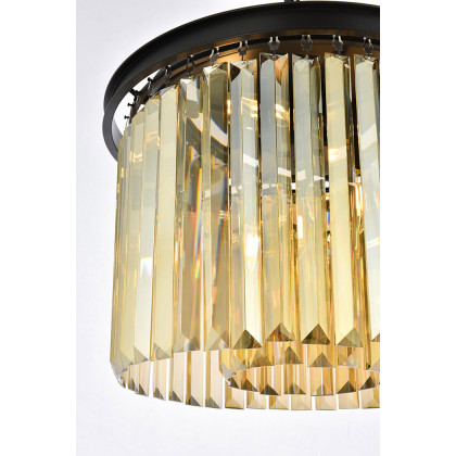 Elegant Urban Classic Pendant - Matte Black/Gold, L 20" (1238D20MB-GT-RC)