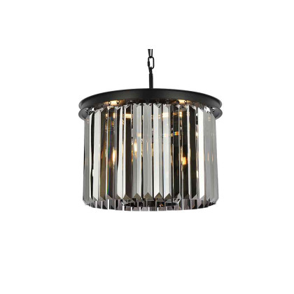 Elegant Urban Classic Pendant - Matte Black/Silver, L 20" (1238D20MB-SS-RC)