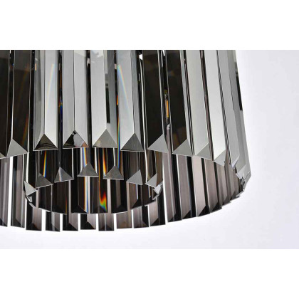 Elegant Urban Classic Pendant - Matte Black/Silver, L 20" (1238D20MB-SS-RC)