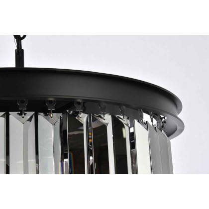 Elegant Urban Classic Pendant - Matte Black/Silver, L 20" (1238D20MB-SS-RC)