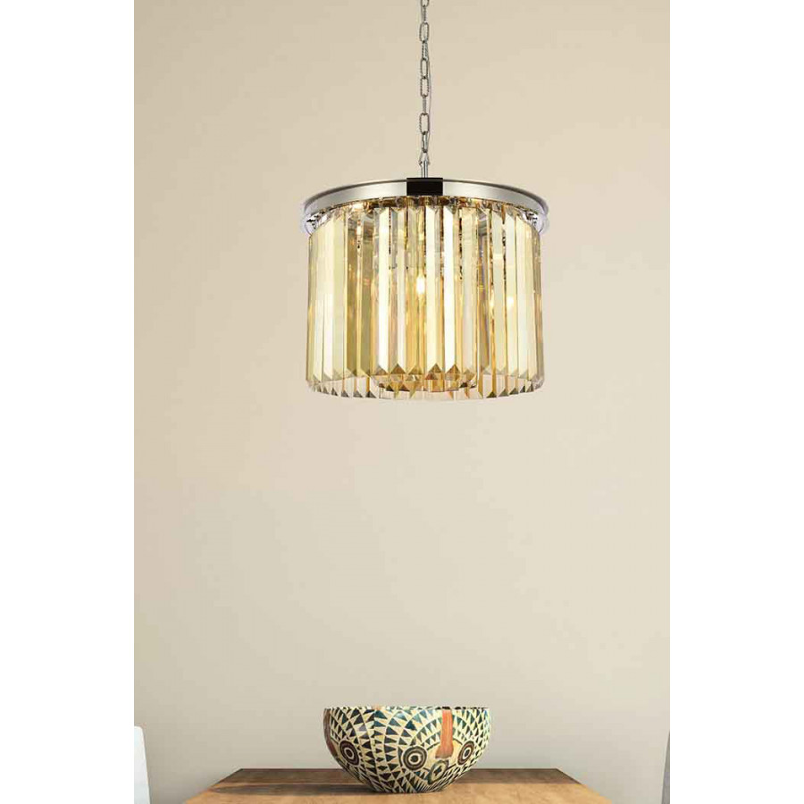 Elegant Urban Classic Pendant - Polished Nickel/Gold, L 20" (1238D20PN-GT-RC)