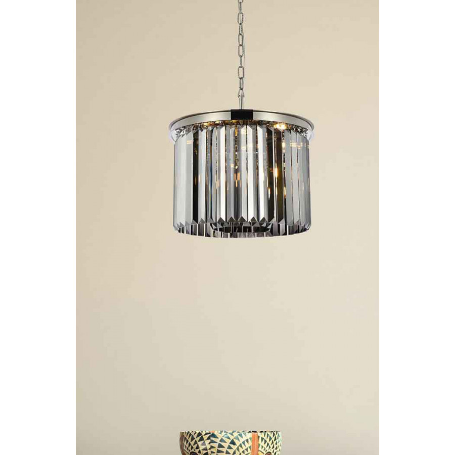 Elegant Urban Classic Pendant - Polished Nickel/Silver, L 20" (1238D20PN-SS-RC)