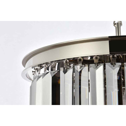 Elegant Urban Classic Pendant - Polished Nickel/Silver, L 20" (1238D20PN-SS-RC)