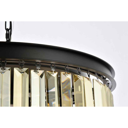 Elegant Urban Classic Pendant - Matte Black/Gold, L 26" (1238D26MB-GT-RC)