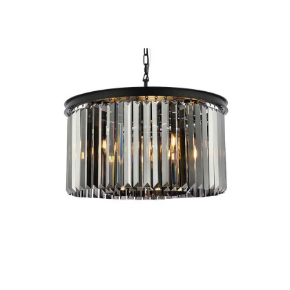 Elegant Urban Classic Pendant - Matte Black/Silver, L 26" (1238D26MB-SS-RC)