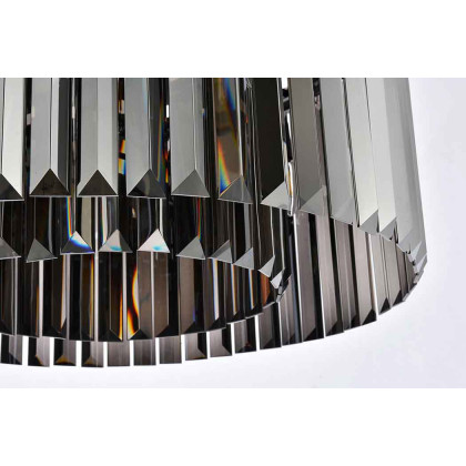 Elegant Urban Classic Pendant - Matte Black/Silver, L 26" (1238D26MB-SS-RC)