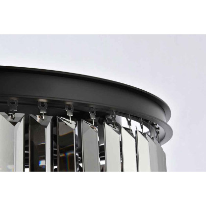Elegant Urban Classic Pendant - Matte Black/Silver, L 26" (1238D26MB-SS-RC)