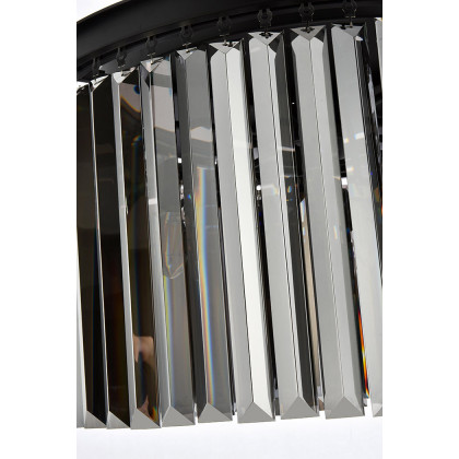 Elegant Urban Classic Pendant - Matte Black/Silver, L 26" (1238D26MB-SS-RC)