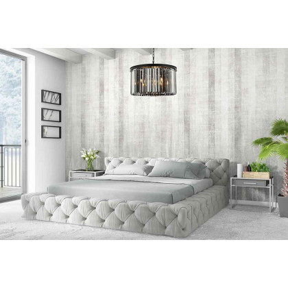 Elegant Urban Classic Pendant - Matte Black/Silver, L 26" (1238D26MB-SS-RC)