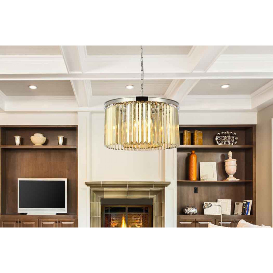 Elegant Urban Classic Pendant - Polished Nickel/Gold, L 26" (1238D26PN-GT-RC)