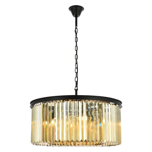 Elegant Urban Classic Pendant - Matte Black/Gold, L 31.5" (1238D31MB-GT-RC)