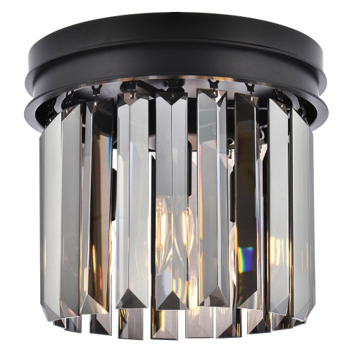 Elegant Urban Classic Flush Mount - Matte Black/Silver, L 12" (1238F12MB-SS-RC)