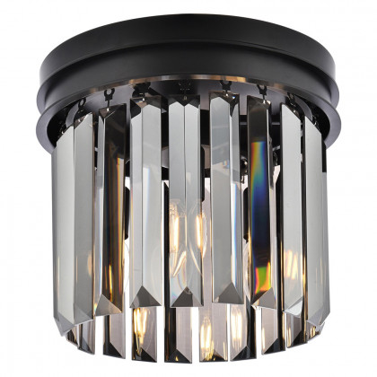 Elegant Urban Classic Flush Mount - Matte Black/Silver, L 12" (1238F12MB-SS-RC)